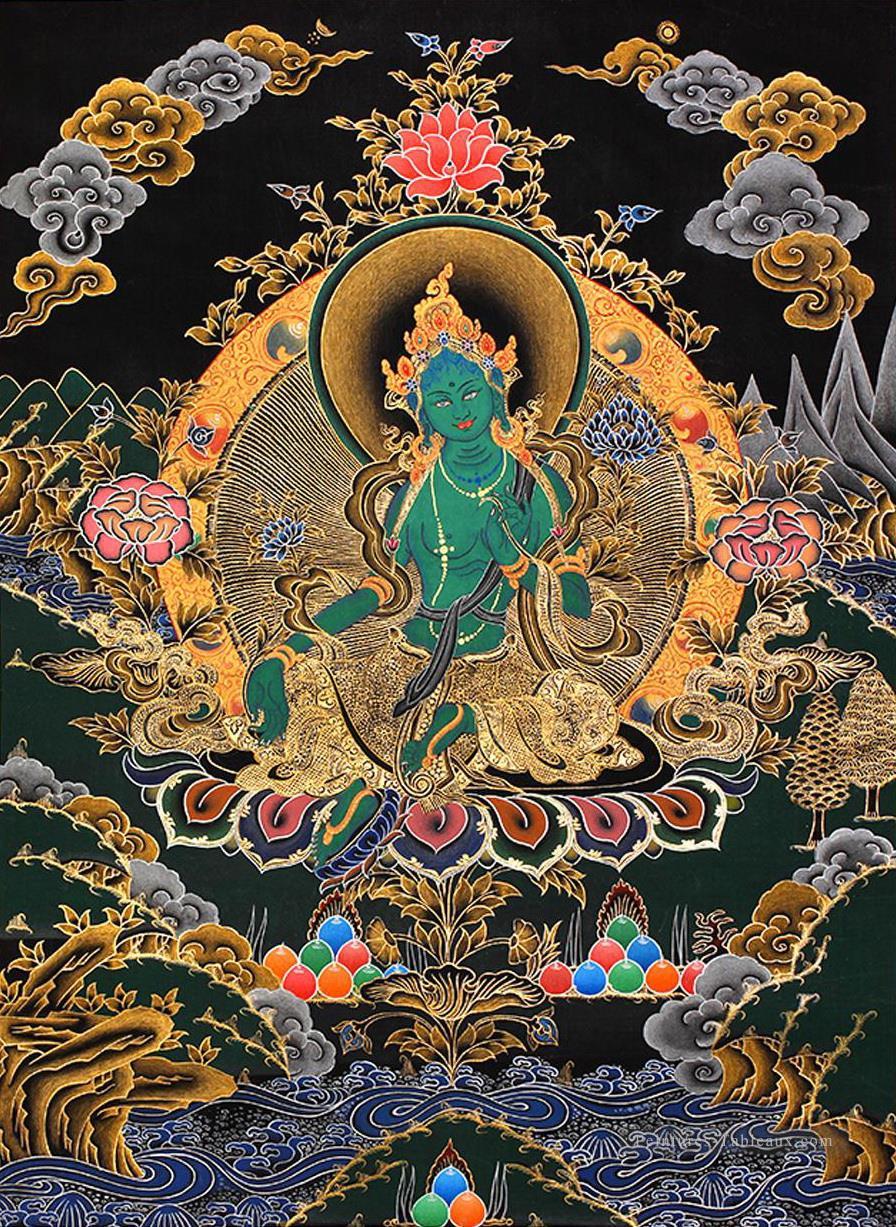 Tibet tibétain thangka tangkas Bouddha bouddhisme Peintures à l'huile